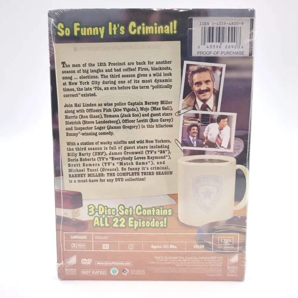 Barney Miller: The Complete Third Season (DVD, 3-Disc Set) - Factory Sealed New!